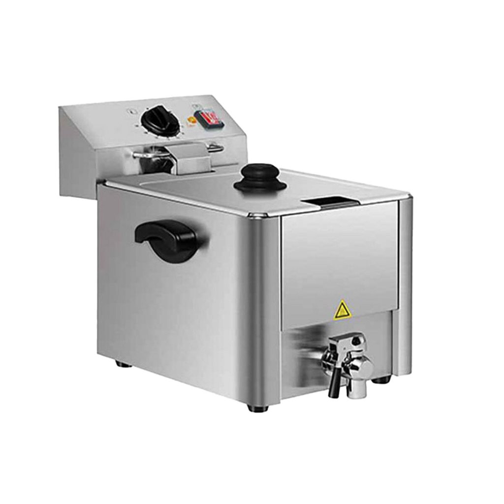 Friggitrice elettrica EASYLINE 1 vasca con rubinetto di scarico 8 litri, 310 x 570 mm