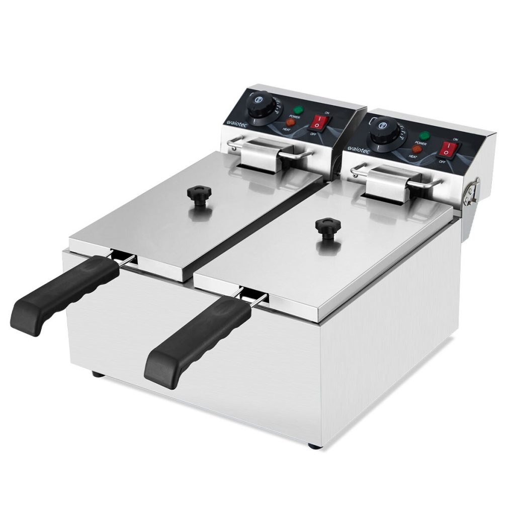Friggitrice elettrica 2 vasche 6+6 litri, 390 x 440 mm