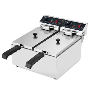 Friggitrice elettrica 2 vasche 6+6 litri, 390 x 440 mm