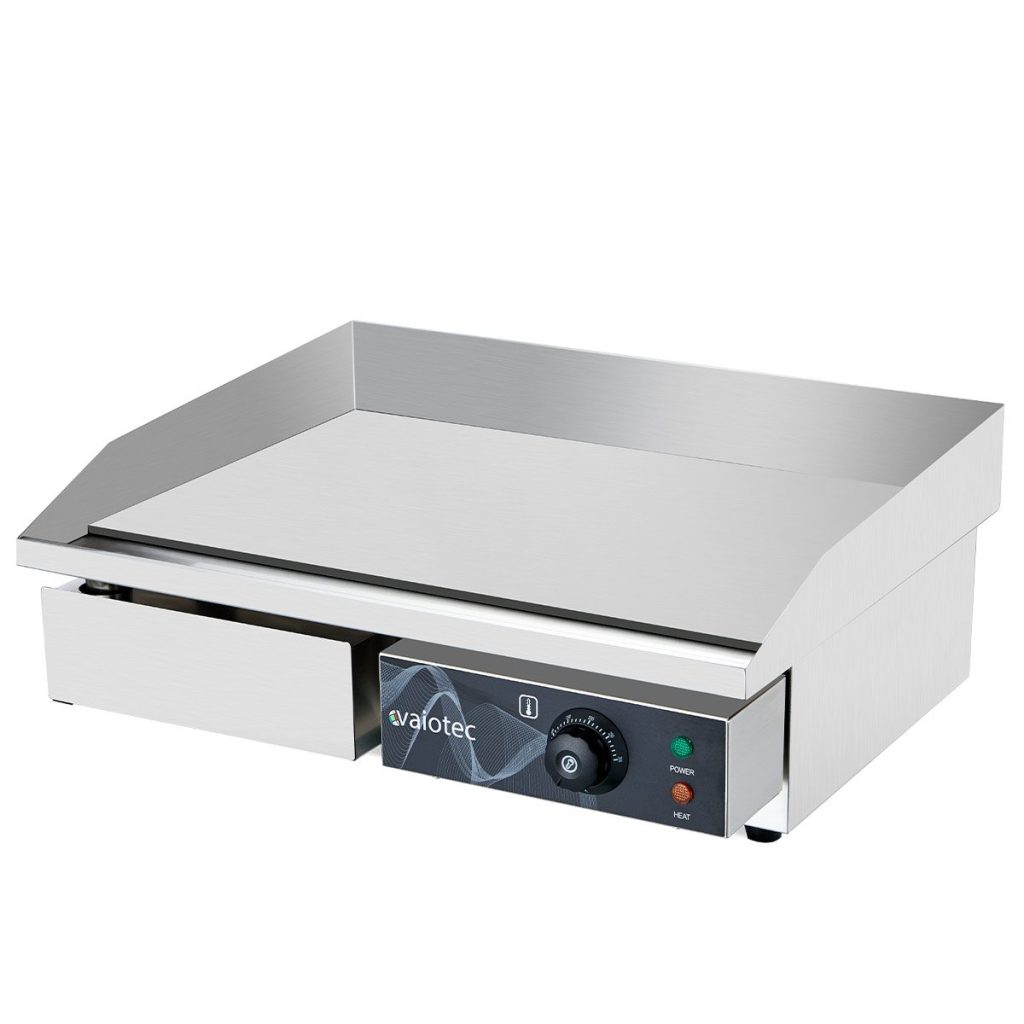 Piastra grill elettrica, superficie liscia, 550 x 445 mm