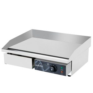 Piastra grill elettrica, superficie liscia, 550 x 445 mm