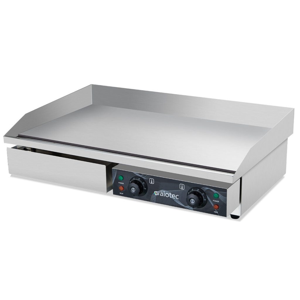 Piastra grill elettrica, superficie liscia, 730 x 510 mm