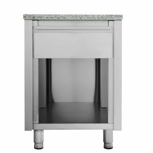 Banco cassa EASYLINE con cassetto "grigio", 600 x 820 mm
