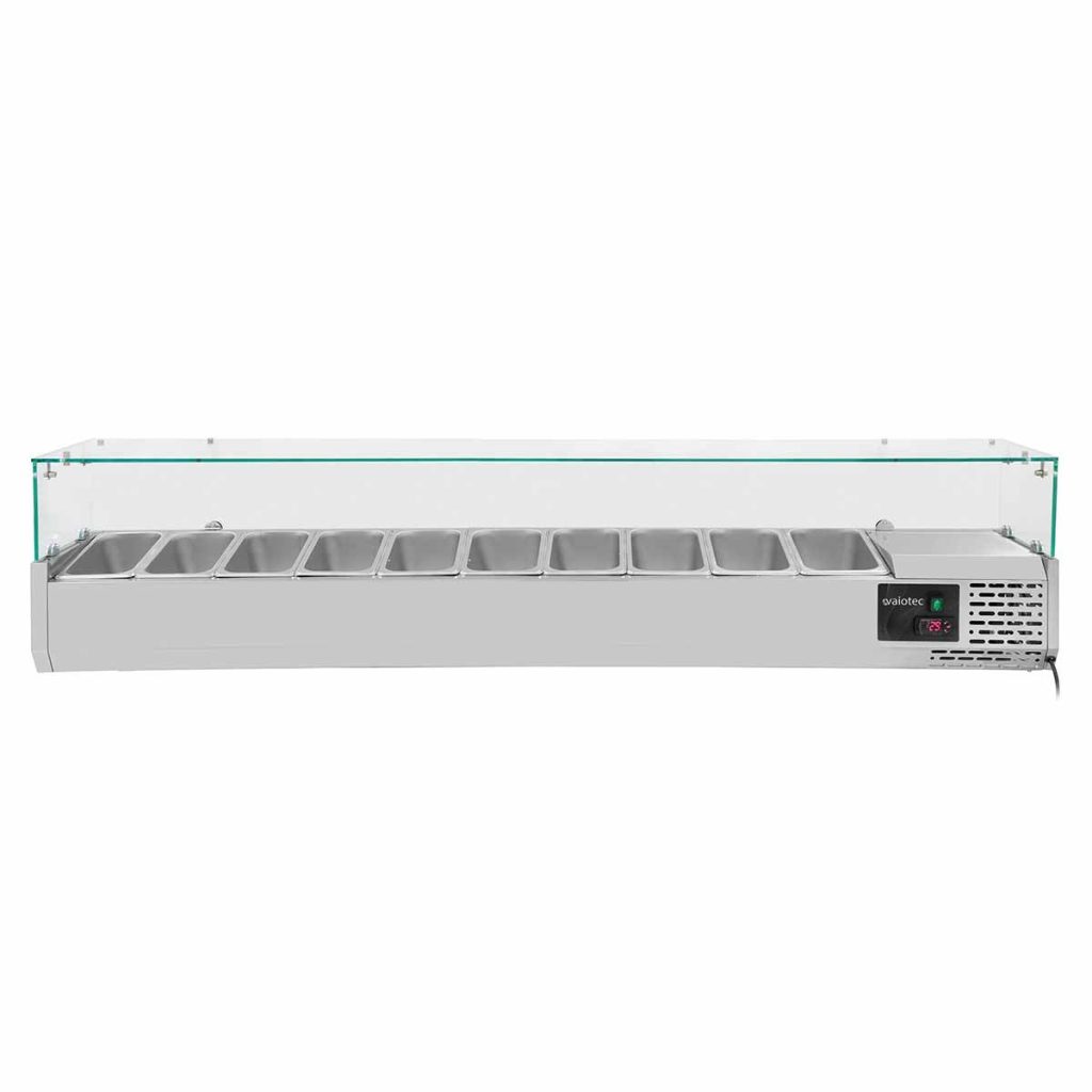 Vetrina Refrigerata con Copertura in Vetro 10xGN1/4, 2000 x 335 mm