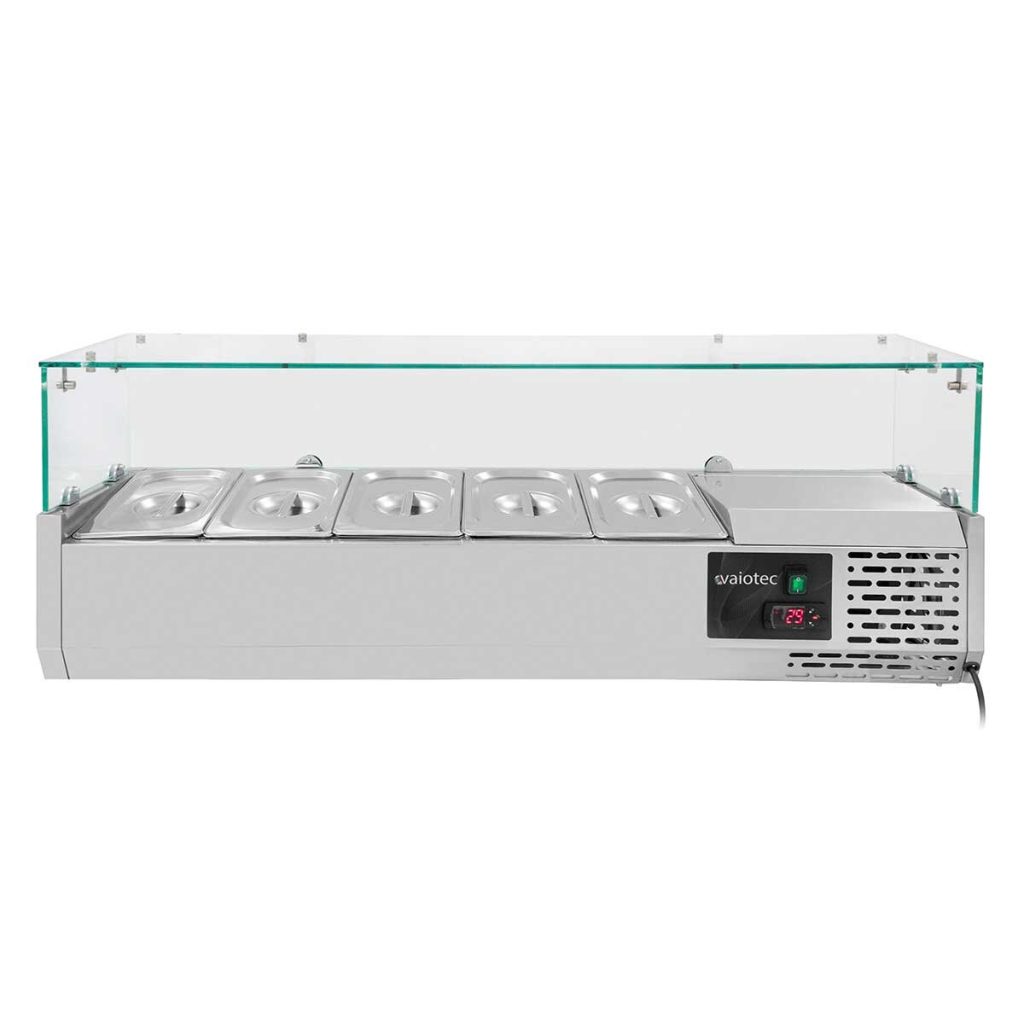 Vetrina Refrigerata con Copertura in Vetro 5xGN1/4, 1200 x 335 mm