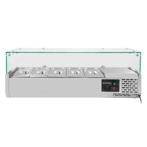 Vetrina Refrigerata con Copertura in Vetro 5xGN1/4, 1200 x 335 mm