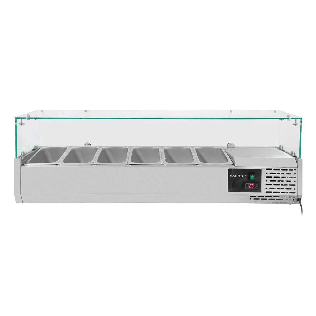 Vetrina Refrigerata con Copertura in Vetro 6xGN1/4, 1400 x 335 mm