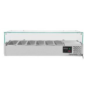 Vetrina Refrigerata con Copertura in Vetro 6xGN1/4, 1400 x 335 mm