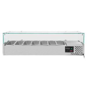Vetrina Refrigerata con Copertura in Vetro 7xGN1/4, 1500 x 335 mm