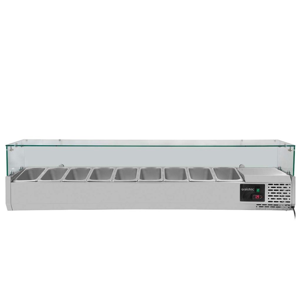 Vetrina refrigerata a incasso EASYLINE con copertura in vetro 9xGN1/4, 1800 x 335 mm