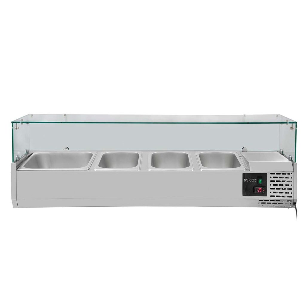 Vetrina Refrigerata con Copertura in Vetro 3xGN1/3 + 1xGN1/2, 1200 x 395 mm