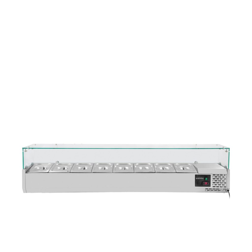 Vetrina refrigerata a incasso EASYLINE con copertura in vetro 8xGN1/3, 1800 x 395 mm