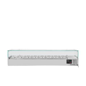 Vetrina refrigerata a incasso EASYLINE con copertura in vetro 8xGN1/3, 1800 x 395 mm