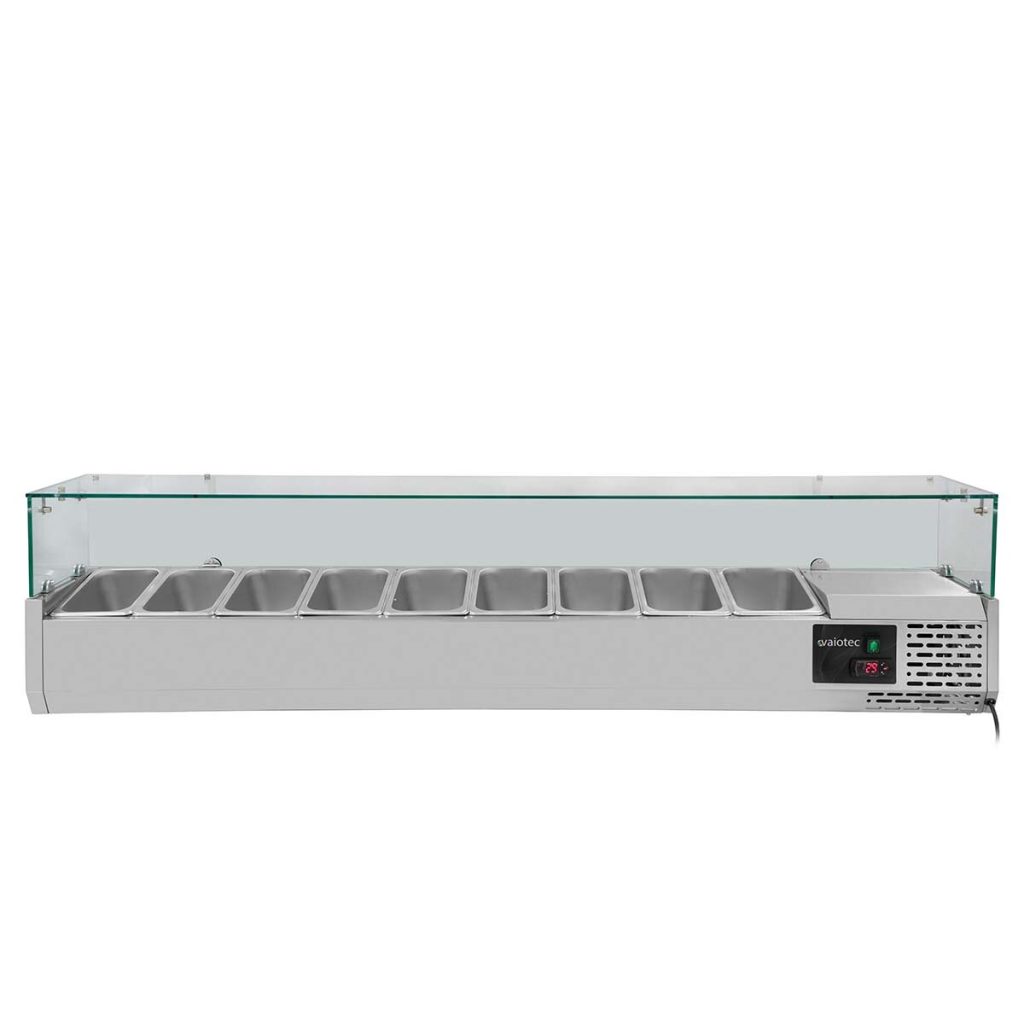 Vetrina Refrigerata con Copertura in Vetro 9xGN1/3, 2000 x 395 mm