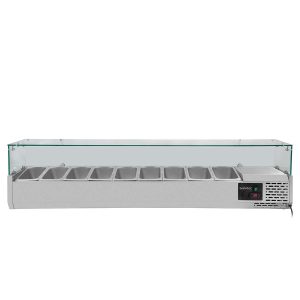 Vetrina Refrigerata con Copertura in Vetro 9xGN1/3, 2000 x 395 mm