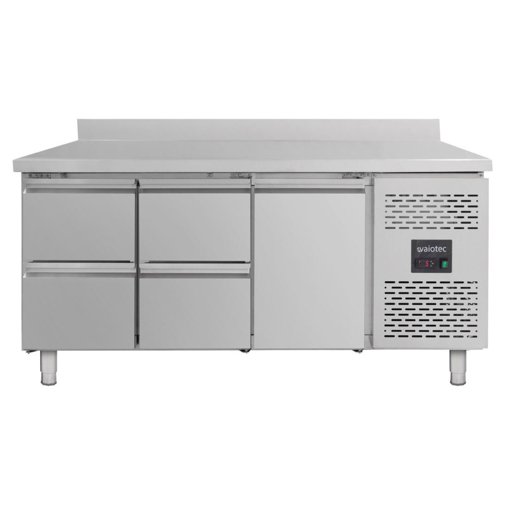 Tavolo refrigerato / 1 porta e 4 cassetti con alzatina – Monoblocco, 1795 x 700 mm