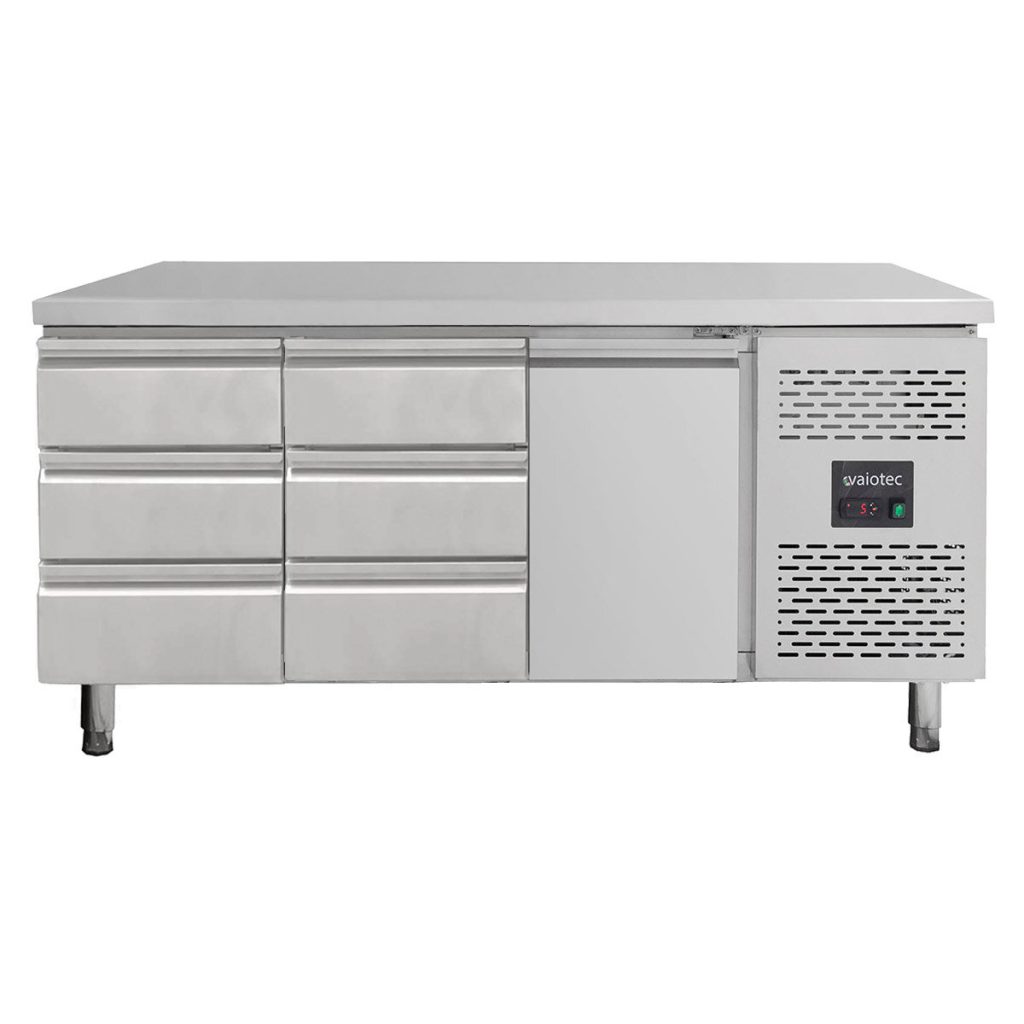 Tavolo refrigerato / 1 porta e 6 cassetti sinistra/centro – Monoblocco, 1795 x 700 mm