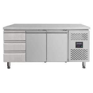 Tavolo refrigerato / 2 porte e 3 cassetti a sinistra – Monoblocco, 1795 x 700 mm