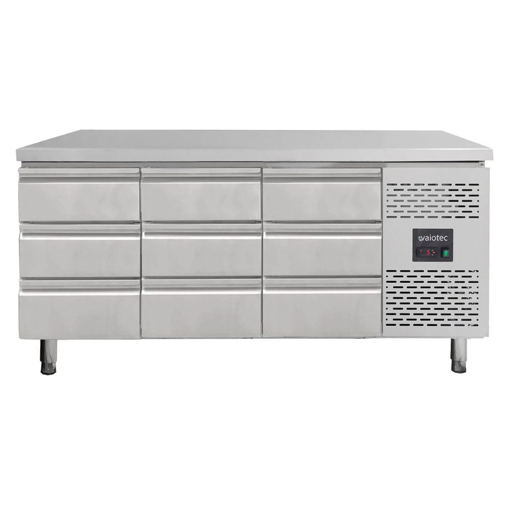 Tavolo refrigerato / 9 cassetti – Monoblocco, 1795 x 700 mm