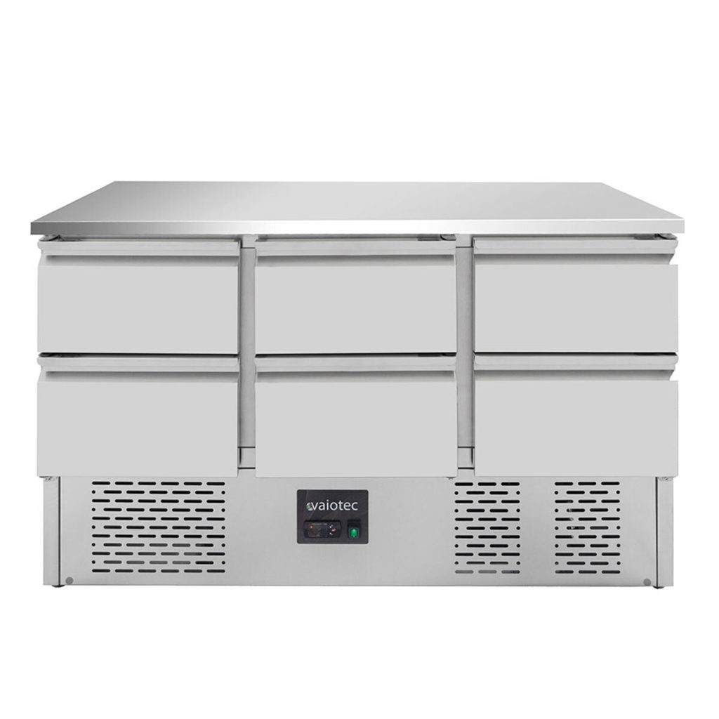 Tavolo Refrigerato Mini / 3 vani con 6 cassetti, 1365 x 700 mm