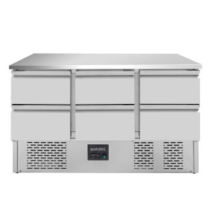 Tavolo Refrigerato Mini / 3 vani con 6 cassetti, 1365 x 700 mm