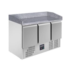 Tavolo pizza refrigerato / 3 porte "grigio", 1400 x 700 mm