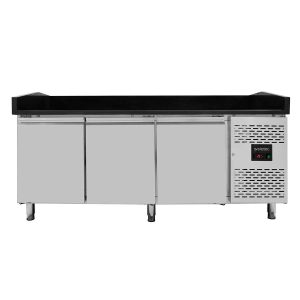 Tavolo refrigerato per pizza EASYLINE / 3 porte “nero”, 2020 x 800 mm