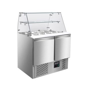 Saladette / 2 vani con vetrina rettangolare, 900 x 700 mm
