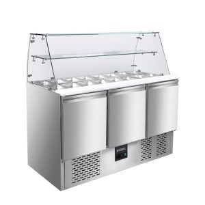 Saladette / 3 vani con vetrina rettangolare, 1365 x 700 mm