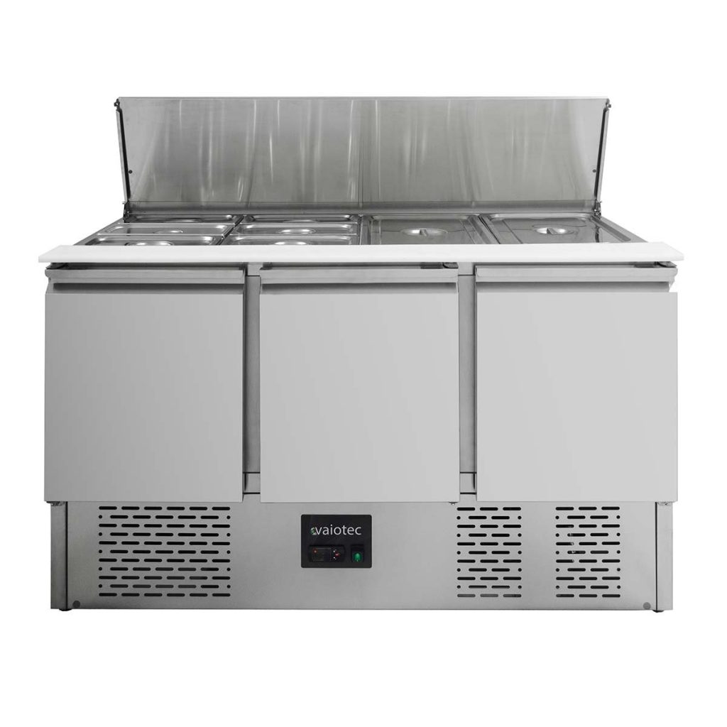 Saladette / 3 vani con coperchio ribaltabile, 1365 x 700 mm