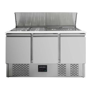 Saladette / 3 vani con coperchio ribaltabile, 1365 x 700 mm
