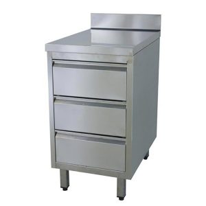 Cassettiera con 3 cassetti e alzatina, 400 x 600 mm