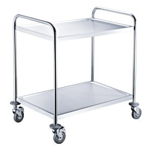 Carrello di servizio EASYLINE in acciaio inox / 2 ripiani, 860 x 540 mm