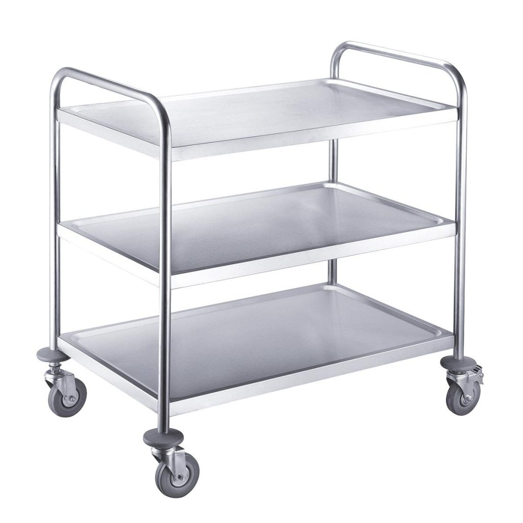 Carrello di servizio EASYLINE in acciaio inox / 3 ripiani, 860 x 540 mm