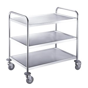 Carrello di servizio EASYLINE in acciaio inox / 3 ripiani, 860 x 540 mm