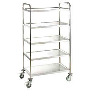 Carrello di servizio EASYLINE in acciaio inox / 5 ripiani, 860 x 540 mm