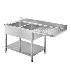 Centro lavaggio EASYLINE / 2 vasche a sinistra, 1600 x 700 mm