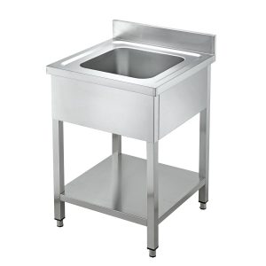 Tavolo lavello EASYLINE / 1 vasca centrale, 600 x 600 mm