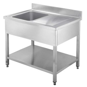 Tavolo lavello EASYLINE / 1 vasca a sinistra con gocciolatoio, 1200 x 700 mm