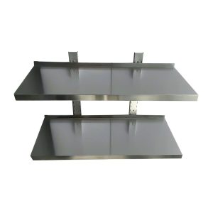 Mensola a parete EASYLINE con staffe di fissaggio / 2 piani, 1400 x 300 mm
