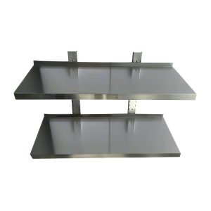 Mensola a parete EASYLINE con staffe di fissaggio / 2 piani, 1600 x 300 mm