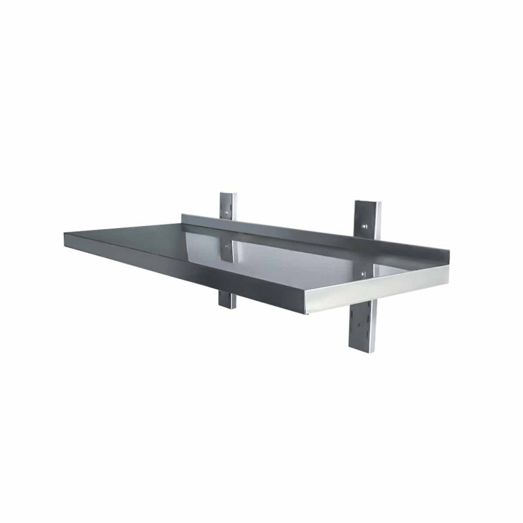 Mensola a parete EASYLINE con staffe di fissaggio / 1 piano, 2000 x 400 mm