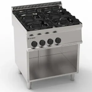 Piano cottura gas 4 fuochi freestanding su vano aperto