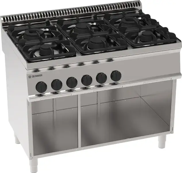 Piano cottura gas 6 fuochi freestanding su vano aperto
