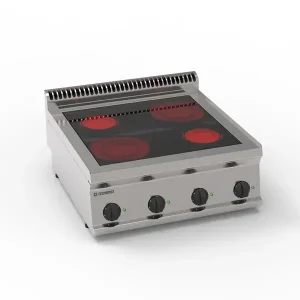 Piano cottura elettrico in vetroceramica 4 zone riscaldanti top