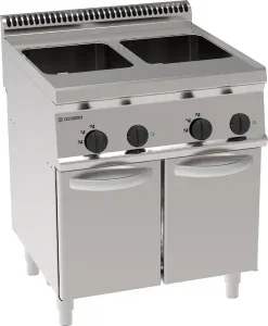 Cuocipasta elettrico vasca doppia 23+23lt GN2/3 freestanding su vano chiuso – cestelli non inclusi
