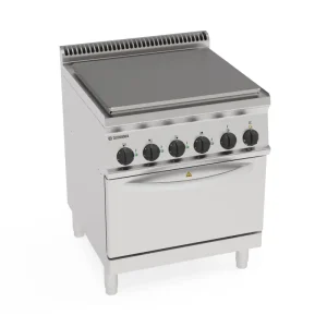Cucina elettrica tutta piastra su forno elettrico convezione GN1/1 e 1 griglia