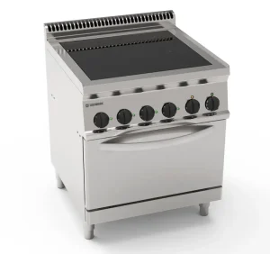 Cucina elettrica vetroceramica su forno elettrico statico GN2/1 con 1 griglia