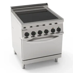 Cucina elettrica vetroceramica su forno elettrico statico GN2/1 con 1 griglia
