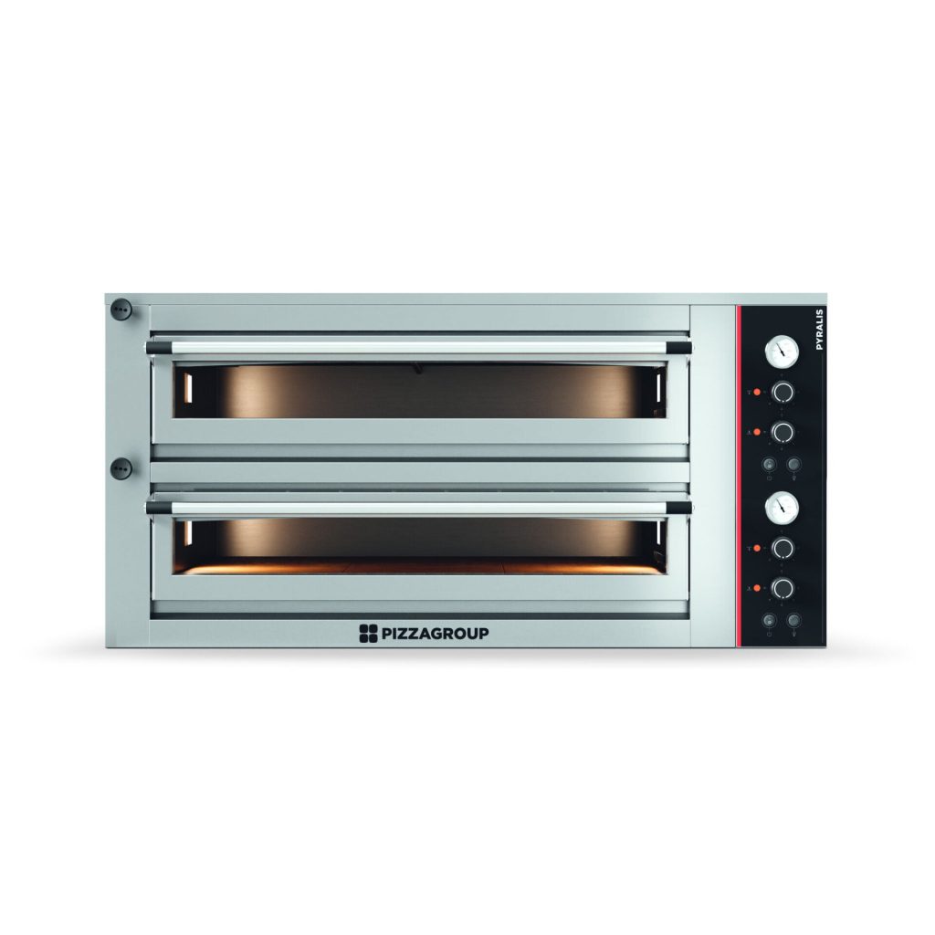 Forno elettrico professionale per pizzeria doppia camera – 6 + 6 pizze Ø 34 cm – 18 kW – 380 V